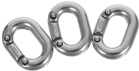 FOMIYES 3pcs 8mm Heavy Duty Stainless Steel Marine Chain Repair Quick Link Connectors Anchor Chain Split Links for Emergency Boat and Industrial Connecting