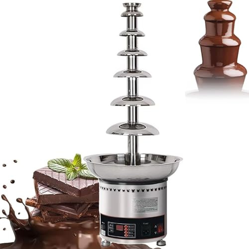 Chocolate Fountain Machine, Large Capacity, Temperature Range 30-150℃, CNC Panel, Constant Temperature Control for Chocolate and Cheese