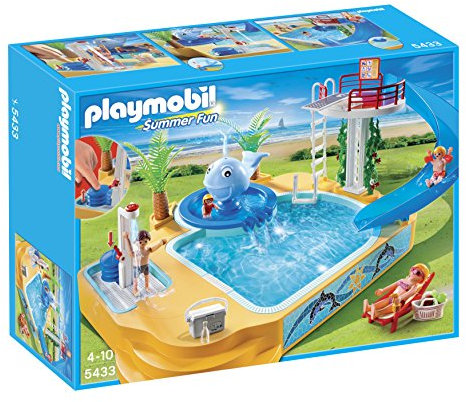 Playmobil - 5433 - Figurine - Famille avec Piscine Et Plongeoir