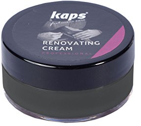 Kaps Crema Ristrutturante Riparatrice per Scarpe in Pelle Liscia e Borse, Copri Graffi e Screpolature, Renovating Cream, 10 colori (118 - nero)