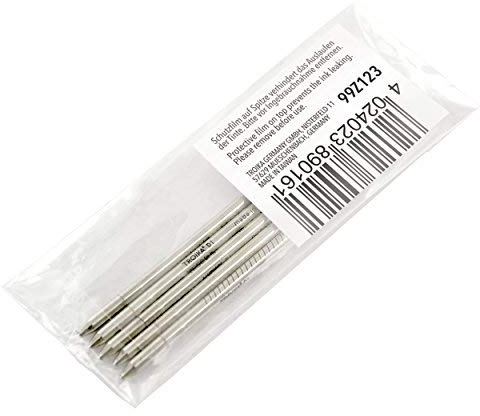 TROIKA Kugelschreibermine - 99Z123 - 5er Pack - Ersatzmine D1 - blau - bedruckt - Strichstärke M - Schreiblänge 1.600 - 1.800 m - für TROIKA CONSTRUCTION Multitasking-Kugelschreiber - TROIKA-Original