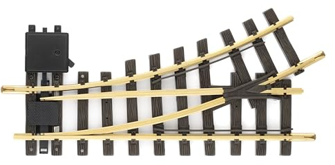 LGB – Handweiche Links R1 – 30° - 12100, Gleiserweiterung für Gartenbahn, Gleismaterial, Zubehör, Spur G, Maßstab 1:22,5