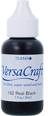 Tsukineko 1 Fluid Ounce VersaCraft Inker, Real Black