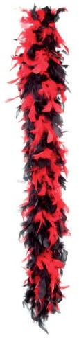 PAPSTAR Federboa schwarz/rot, 1,80 m