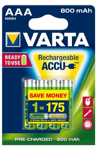 Varta NiMH Wiederaufladbare Batterien AAA 800 mAh 4-Pack