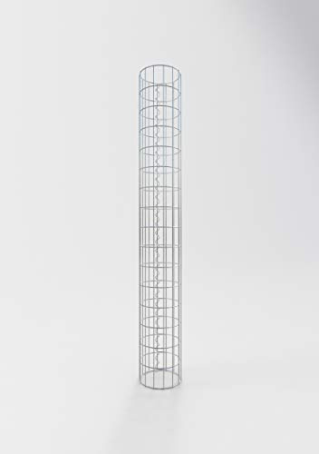 Gabiona - Gabionensäule - HxD: 160 x 22 cm - Maschenweite 5 x 10 cm - Verzinkte, runde Gabione ist korrosionsbeständig