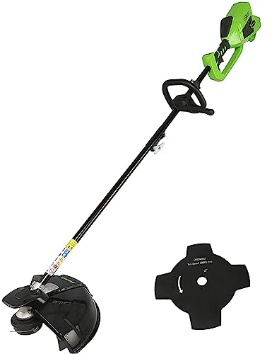 Greenworks 40V Cordless Brushcutter with Grass Trimmer, 40cm Cutting Width, Lightweight, Adjustable Height, 2mm Nylon Line or 25cm Blade WITHOUT 40V Battery & Charger, 3 Year Guarantee