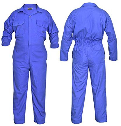 SHYNE KILTS U.K Royal Blue Men's Coverall Overalls Boiler Suit Coveralls Work Wear Mechanics Boilersuit (XL)