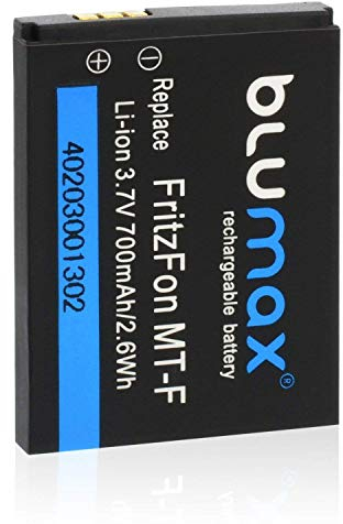 Blumax Akku für Fritz!Fon C4 / C5 / M2 / MT-F [ersetzt: AVM 312BAT016 (Akku Fritz Fon C4, Akku Fritz Fon M2) / 312BAT006 (Akku Fritz Fon MT-F/Akku Fritz Fon C5] 700mAh Li-Ion