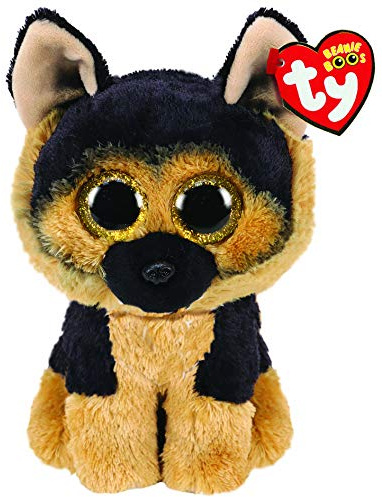 TY Spirit Deutscher Schäferhund Beanie Boos 15CM – Weiches Plüschtier für Kinder – Kuschelig, Sammlerstück, Stofftier – Plüschtiere für Jungen und Mädchen, Braun/Schwarz