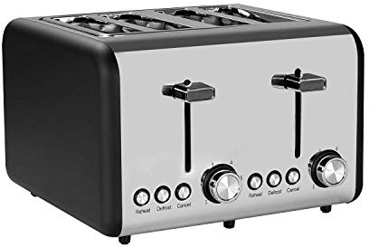 Grille-pain rétro double 1500 W noir/argent Dayron