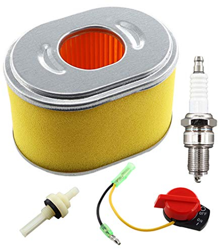 MCHNIC Luftfilter mit Zündkerze Stopschalter für Honda GX140 GX160 GX200 5HP 5,5 6,5 PS 168F Rasenmäher Motoren Generator ersetzt 17210-ZE1-822 17210-ZE1-505 17210-ZE1-517