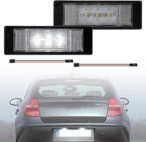Luz de matrícula LED blanca compatible con BMW E81 E87 F20 F21 E63 E64 F06 F12 F13 Serie 1 6 Z4 E86 E85 E89 X2 Gran Coupé