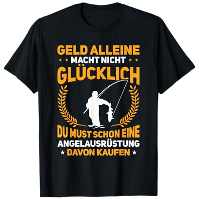 Angler Geschenke Fischen Und Angeln Macht Mich Glücklich T-Shirt