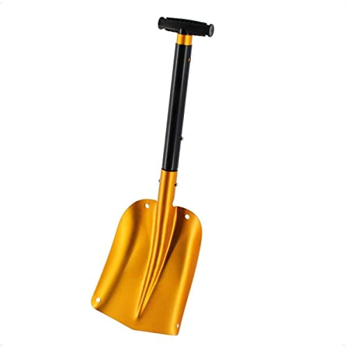 Rekord - Aluminium Auto-Schneeschaufel - Teleskop Teleskopschaufel 62-82 cm | Leichte Campingschaufel in Gold/Schwarz - Kompakte Lawinenschaufel mit 21x28 cm Blatt - Praktisches Stecksystem