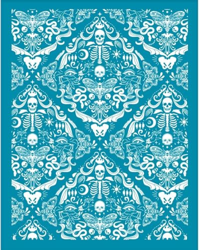 OLYCRAFT 10x12.7 cm Schädel Brokat Ton Schablonen Totenkopf Siebdruck Schablone Nicht Klebend Vintage Muster Ton Siebdruck Wiederverwendbar Mesh Transfer Für Polymer Ton Schmuck Halsketten