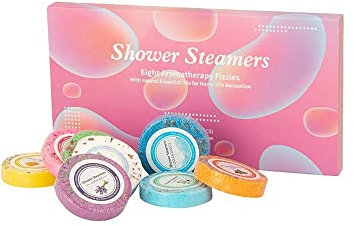 8 Stück Duschdampfer, Aromatherapie-Duschtabletten, Duschdampfer, Duschbomben mit 100 natürlichen ätherischen Ölen, Badebomben mit ätherischen Ölen zur Entspannung