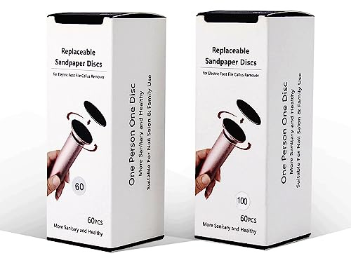 120pcs Disque de Papier de Verre de Remplacement pour Rapeuse Pieds Electrique Pédicure râpe Electrique Pieds (60+100)