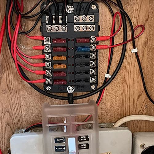 Auto 6-Wege-12-Wege-Sicherungskasten Kunststoffabdeckung Klinge 12V 32V Sicherungshalter Wohnmobil Camping Auto Elektrogeräte Leistungsschalter Leistungsschalter (Color : 12 Way)