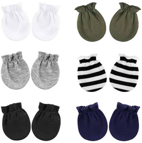DRESHOW Guantes para Bebés Recién Nacidos Guantes de Algodón que No Se Rayan para 0-6 meses