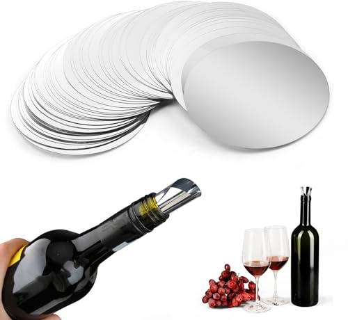 50 Pièces Stop Goutte Vin, Anti Goutte Bouteille Vin Réutilisables pour Restaurants Bars Clubs Compatible Toutes Bouteilles Anti-Goutte Écologiques, Disques Pratiques pour le Verseur Vin (7,5 cm)