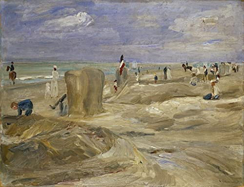 PTLYE Ölgemälde Wand Bild Auf Leinwand Leinwand Kunst Strand von noordwijk von max liebermann Leinwandbilder Bildfür Wanddekoration 60x90cm