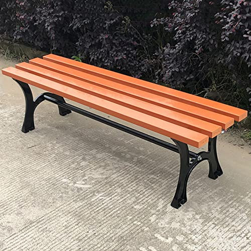 SORVA Wetterfeste Gartenbank für die Terrasse, Sitzmöbel, Parkbank mit Gusseisenrahmen, Verandastuhl, wasserdichte Hockerbank für den Innen- und Außenbereich, dekorative Sitzbank für den Eingangsb