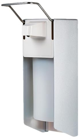 Dispenser disinfettante per le mani a parete, dispenser di sapone liquido a gomito, bottiglia per lavaggio a mano per uso domestico, 8,3 x 15,5 x 26,5 cm, ABS, acciaio inossidabile e alluminio
