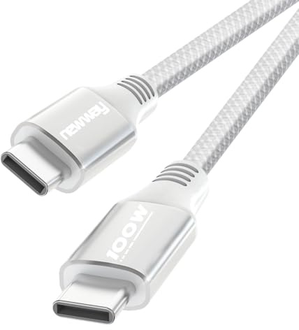 NEWWAY 2024 - Cable USB C a USB C 100 W 2 metros - Carga rápida USB tipo C - Nylon trenzado - Compatible con teléfono móvil, tabletas, ordenador portátil