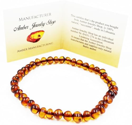 Natürlicher Bernstein Armband- Baltischer Bernsteinschmuck - Bernstein Armbänder - Echtes Bernstein Perlenarmband