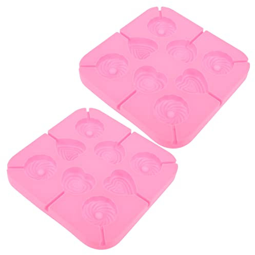 ABOOFAN Moule à Sucettes Silicone Cavités Coeur Et Cercle Kit Diy Bonbons Glacés Résistant Four Micro-ondes Réfrigérateur Moules Roses Bâtons