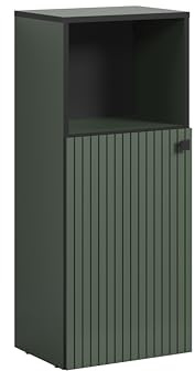 trendteam smart living – PureBliss – underskåp – grönt – badrumsskåp med öppet fack – (B x H x D) 40 x 95 x 31 cm – 2 fack och 1 hylla – spårutseende – ädelt metallhandtag