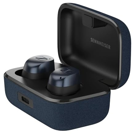 Sennheiser MOMENTUM True Wireless 4, kabellose Bluetooth Kopfhörer, Bluetooth 5.4, Noise Cancelling, komfortables Design, 30 Stunden Akkulaufzeit, adaptives ANC, LE Audio, Auracast, Denim