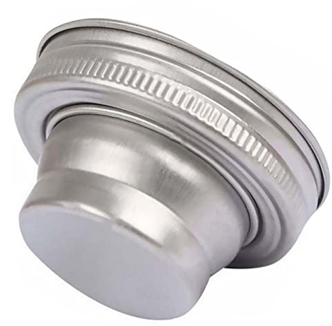 Homoyoyo Mason Jar Stainless Steel Lid Strainer 304 Food Grade Cocktail Shaker Lid Pepper and Flour Shaker Cap Compatible Wide Mouth Jars for Kitchen and Bar Use