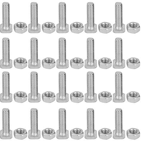 Nuts Bolts Set Aluminium Greenhouse Accessories 20pcs M6x22 Bolts and Nuts Durable Replacement for Greenhouse Maintenance