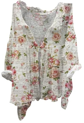 Leinenbluse Damen Sommer, Leinen Shirt Damen, Leinenhemd Langarm Tshirt V Ausschnitt Bluse Tunika Große Größen Oberteile Sommeroberteile Sommerblusen Leicht Und Luftig