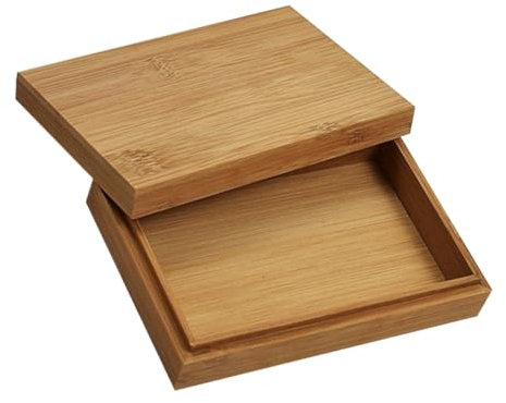 TOPPERFUN Scatola da Tè in Legno per Confezionare Tè a Forma di Mattone Finitura Liscia Traspirante Stile Retrò per Cucina e Dispensa