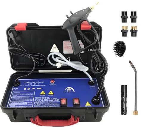 CDULOKLB Pulitore a Vapore Portatile ad Alta Temperatura da 3000 W, Senza Serbatoio, ad Alta Pressione con modalità Acqua Calda e Fredda per la Pulizia di condizionatori, cappe, Auto e casa