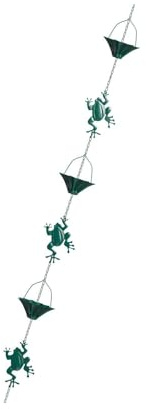 Gralara Catena per grondaia, Raccoglitore di Acqua piovana, Catene Decorative per la Sostituzione della grondaia, per Giardino e Cortile, Verde