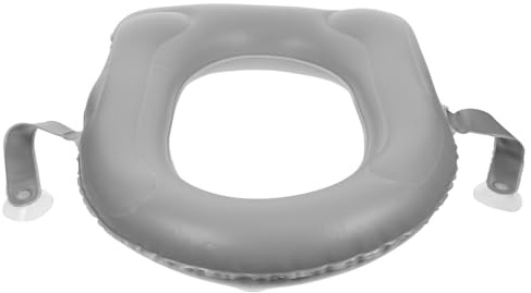 DEARMAMY Aufblasbare Toilettensitzerhöhung Pvc Mit Rutschfesten Saugnäpfen Aufblasbares Sitzkissen Für Senioren Tragbar Und Platzsparend Toilettenstuhlkissen Für Pflege Und Reise