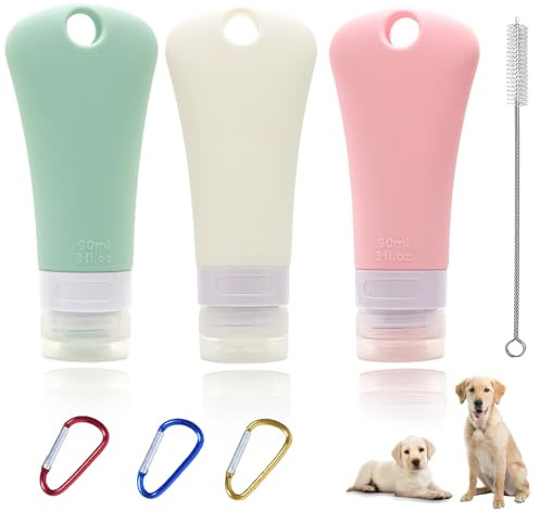 Beojonvy Lot de 3 tubes de nourriture à remplir pour chien - 90 ml - En silicone - Réutilisables - Pour l'entraînement du chien
