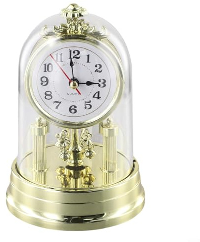 Charmante antike Tischuhr mit Pendel und Glockenspiel, verleiht jedem Raum Raffinesse (Gold)