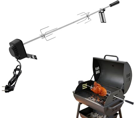 CUMELLIIR Rotisserie - Broche pour barbecue au charbon de bois - Rotation à 360° - 4 W