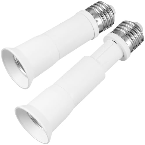 GOOHOCHY portalámparas extensor de bombilla extensor de enchufe de luz E27 a E27, 2 piezas, retráctil, para cocina y garaje, para prolongar iluminación
