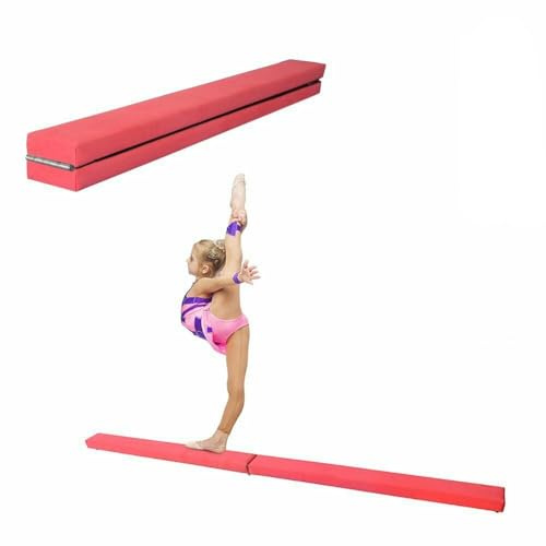 Dripex Folding Gymnastics Balance Beam 210cm Kids Training Beam High Density EVA Faux Suede for Home Gym Exercise