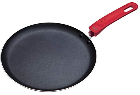 Colourworks CWCPRED KitchenCraft Non-Stick Pancake Pan, Aluminium, Red, 24 cm