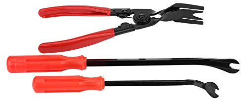 Herramientas automotrices Durables 3 piezas Alicates para molduras de puerta, Alicates para remaches, para quitar el panel de la puerta del automóvil Quitar los clips de tapicería del