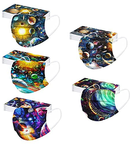 50 Pezzi Bambini Protezione per Il Viso USA e Getta 3 Strati Antipolvere Tessuto Viso Cotone Antipolvere Visiera Bocca Faccia Adatto (K 8PCS Gancio)