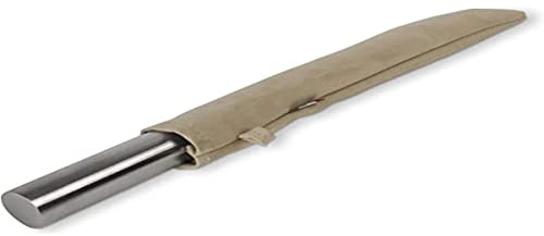 INOXLM Mattarello in Acciaio Inox per Pasta di Zucchero impasti Cucina Pane Pizza Dolci Torte (Custodia Beige)