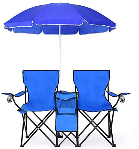 BAILR Tumbona Plegable con Parasol, Tumbonas Jardin Exterior Plegable, Multifuncional Sillas Reclinables Portátil, para Patio de Playa Jardín